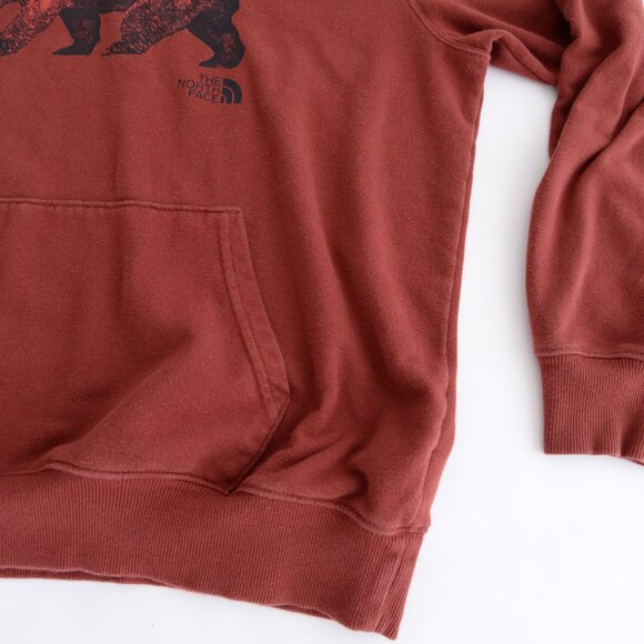 The North Face Copper Orange Bear Outdoor Hooded Pullover Sweatshirt Size Large - Picture 5 of 9
